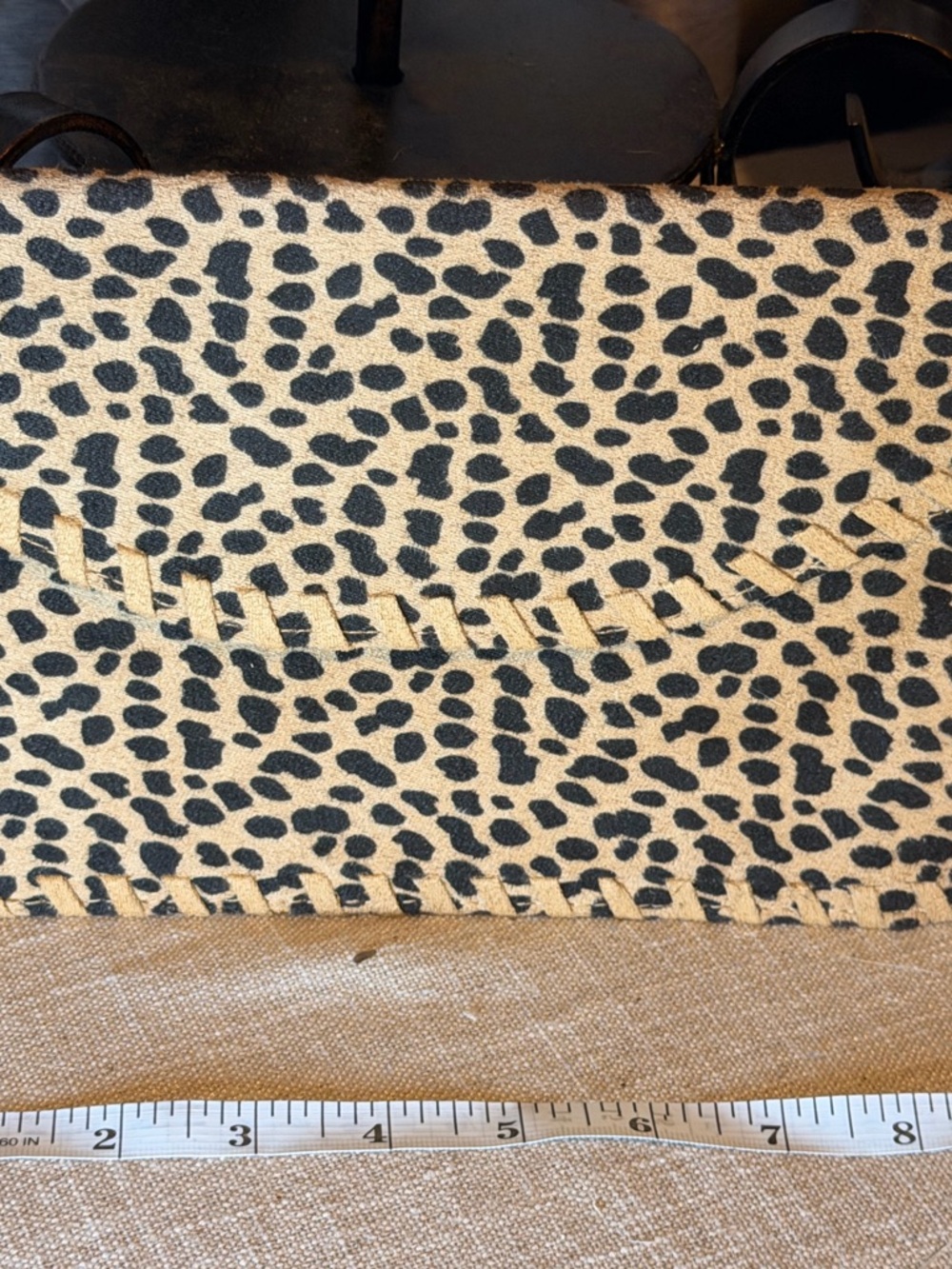 Leopard Print Clutch Wristlet in Beige and Black